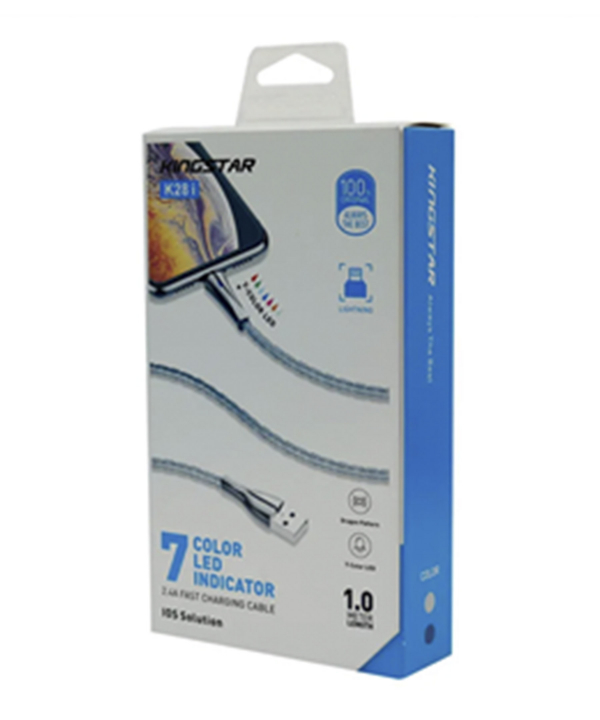 کابل تبدیل USB به لایتنینگ کینگ استار مدل +K28 i طول 1 متر