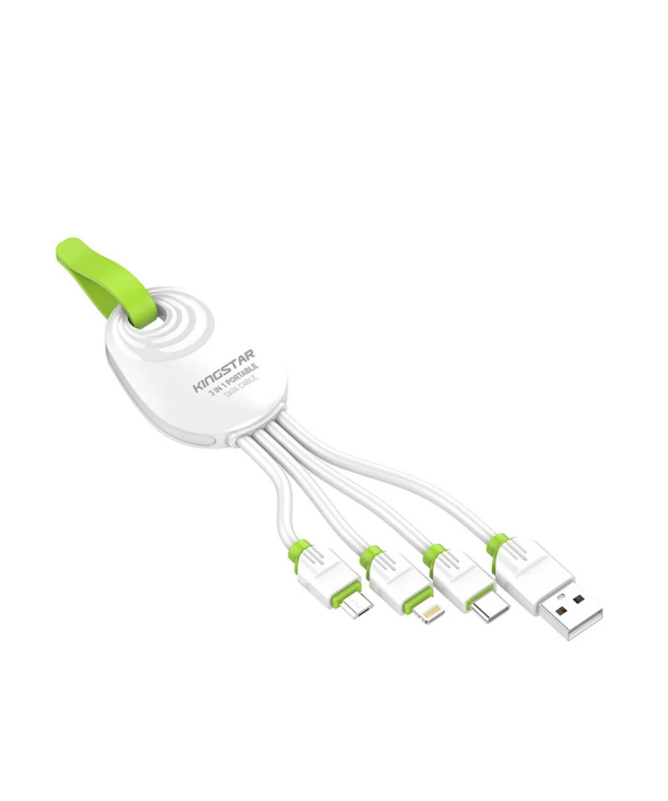 کابل تبدیل USB به USB-C/MicroUSB/لایتنینگ کینگ استار مدل K305