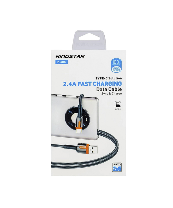 کابل تبدیل USB به USB-C کینگ استار مدل K306 طول 2 متر