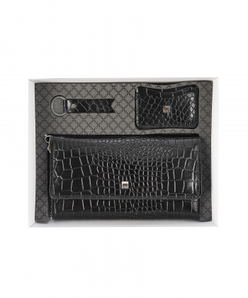 ست هدیه مردانه چرم طبیعی منط Mante مدل Y102