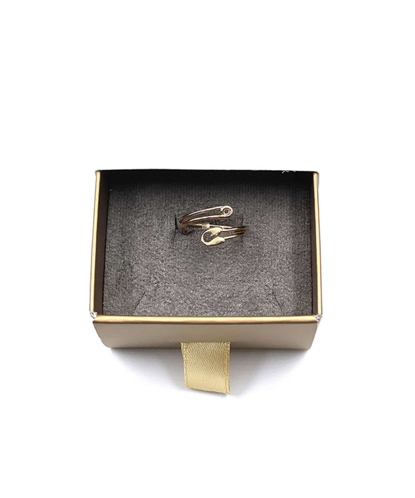 انگشتر مینیمال پارمیدا هماتیت گلد Hematite Gold کد 132109