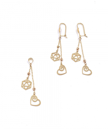 نیم ست الماس عاشق هماتیت گلد Hematite Gold کد 131808