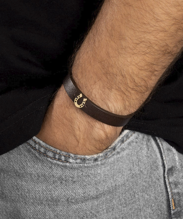 دستبند طلا چرمی نعل پرسته Parasteh کد L156