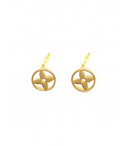 گوشواره چاربرگ میخی هماتیت گلد Hematite Gold کد 1314515