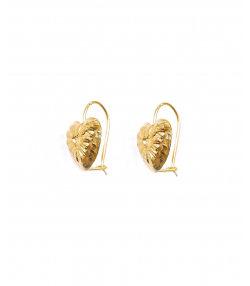 گوشواره کلیپسی قلب هماتیت گلد Hematite Gold کد 131457