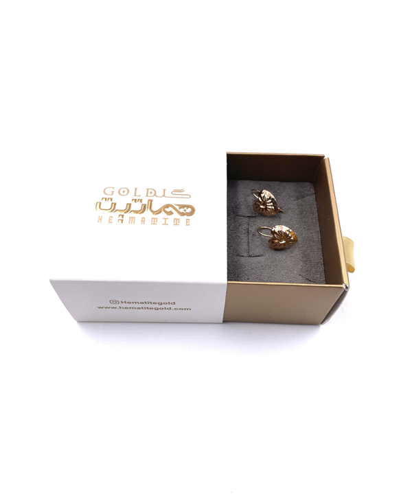 گوشواره کلیپسی قلب هماتیت گلد Hematite Gold کد 131457