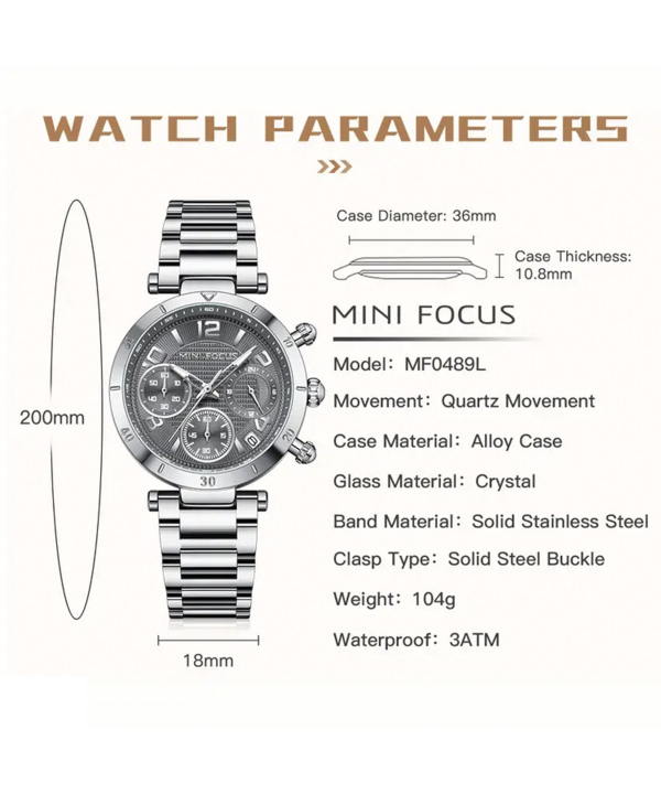 ساعت مچی زنانه مینی فوکوس Mini Focus کد 0489 SI