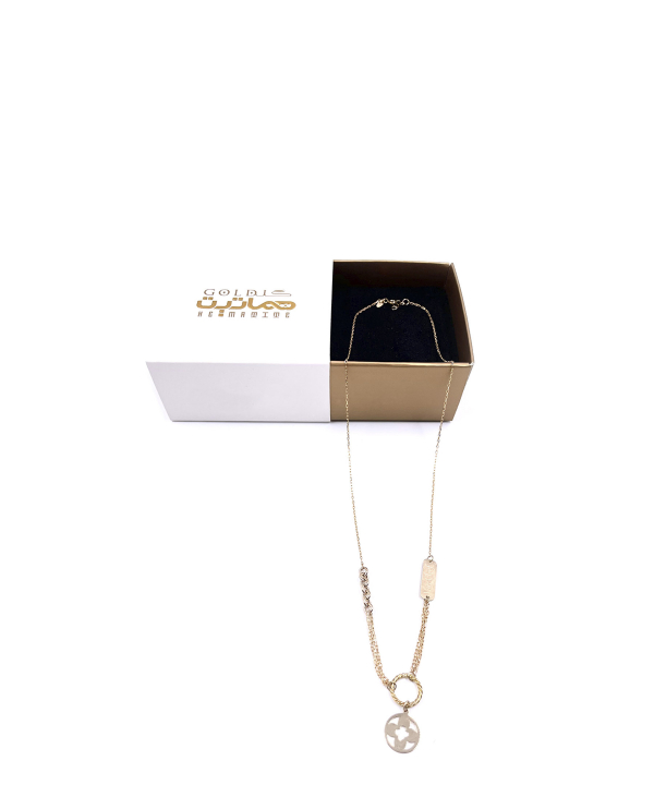 گردنبند ونکلیف ارکیده هماتیت گلد Hematite Gold کد 132143