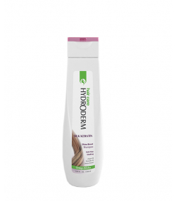شامپو براق کننده موی سر هیدرودرم Hydroderm مدل Silk Keratin حجم 250 میلی لیتر