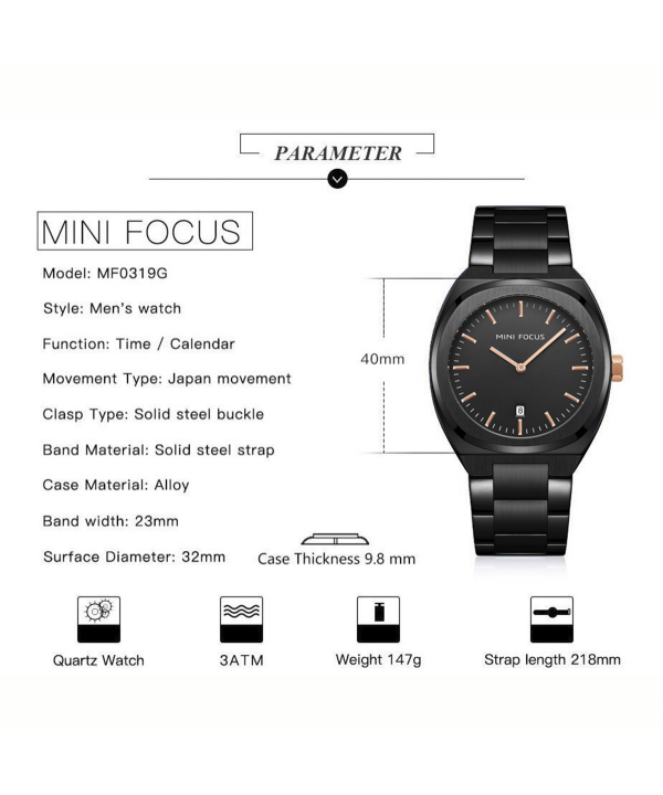 ساعت مچی مردانه مینی فوکوس Mini Focus کد 0319
