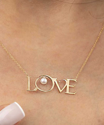 گردنبند طلا Love مروارید پرسته Parasteh کد 146817