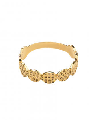 انگشتر طلا کوبیده مربع پرسته Parasteh کد 153979