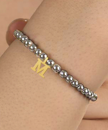 دستبند طلا سنگی حرف M پرسته Parasteh کد 112451