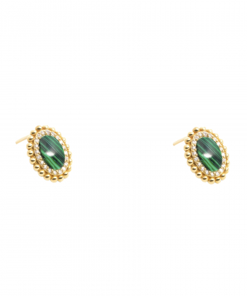 گوشواره طلا بیضی آگرین پرسته Parasteh کد 489305