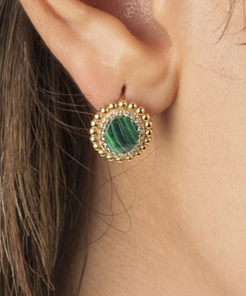 گوشواره طلا بیضی آگرین پرسته Parasteh کد 489305
