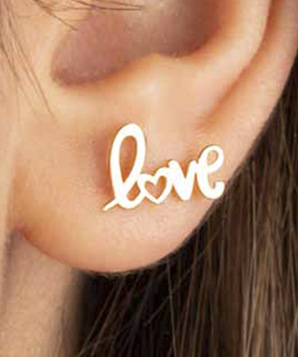 گوشواره طلا Love و قلب پرسته Parasteh کد 117752