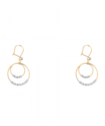 گوشواره طلا دو حلقه گوی پرسته Parasteh کد 495825