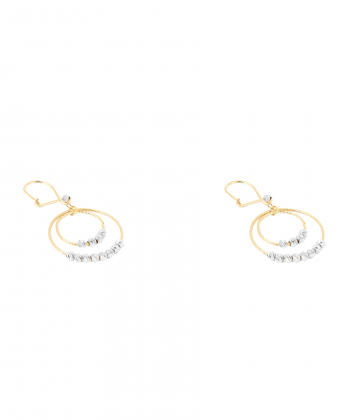 گوشواره طلا دو حلقه گوی پرسته Parasteh کد 495825