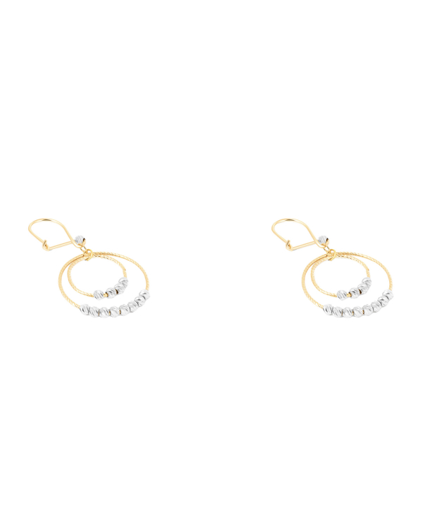 گوشواره طلا دو حلقه گوی پرسته Parasteh کد 495825