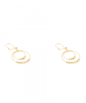 گوشواره طلا دو حلقه گوی پرسته Parasteh کد 495829
