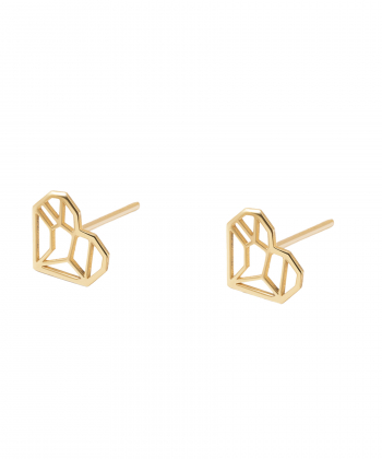 گوشواره طلا قلب اوریگامی پرسته Parasteh کد 438963
