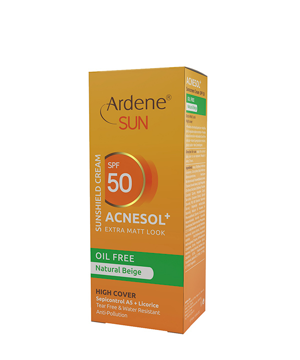 کرم ضد آفتاب فاقد چربی 50 SPF رنگ بژ آردن Ardene مدل Acnesol وزن 50 گرم