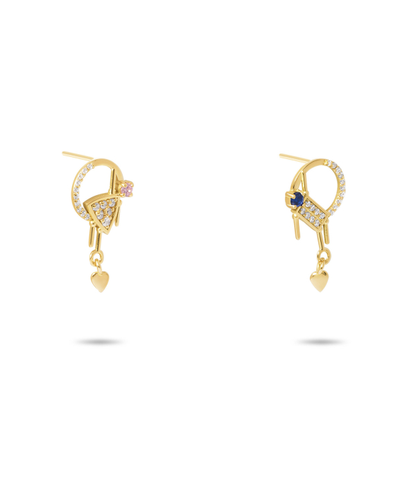 گوشواره طلا قلب سوین پرسته Parasteh کد 453976