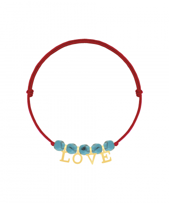 دستبند طلا بچه گانه بافت LOVE پرسته Parasteh کد 3357