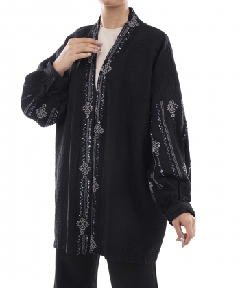 مانتو مجلسی کوتاه زنانه بلونیل مدل B10989N