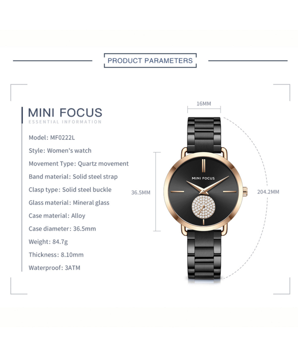ساعت مچی زنانه مینی فوکوس Mini Focus کد 0222 BK