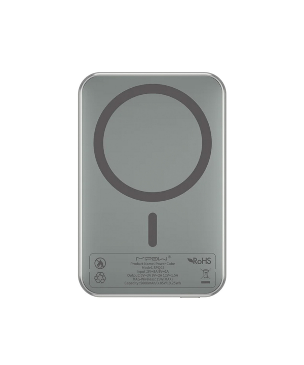 پاوربانک مگسیف 20 وات 5000 میلی آمپر مایپو مدل MIPOW POWER CUBE MAGLINK SLIM SPQ02