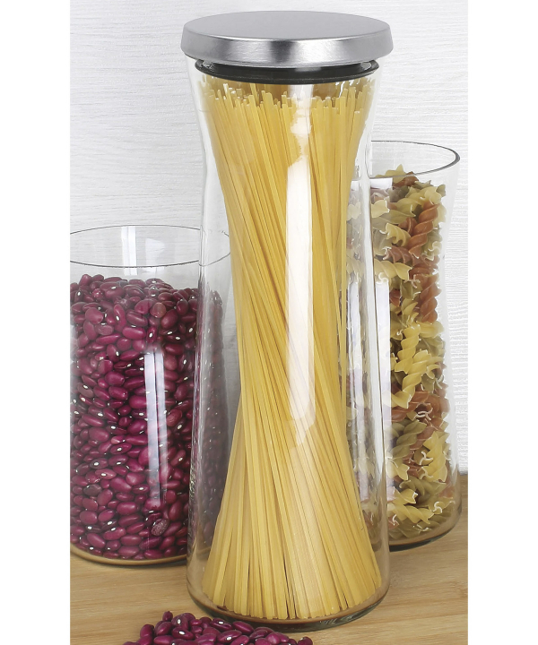 جا حبوبات شیشه‌ای به درب استیل ام جی اس MGS کد B1800S