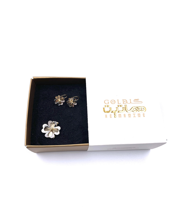 نیم ست گل یاسمن هماتیت گلد Hematite Gold کد 132248