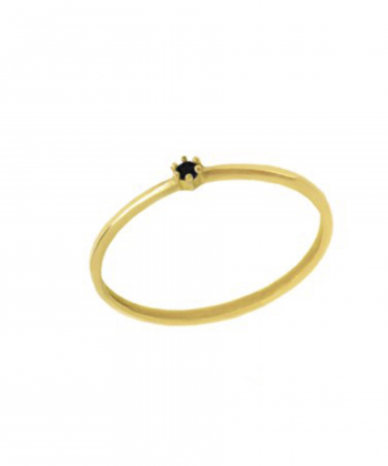 انگشتر تک نگین مشکی میو گلد Mio Gold کد R1396