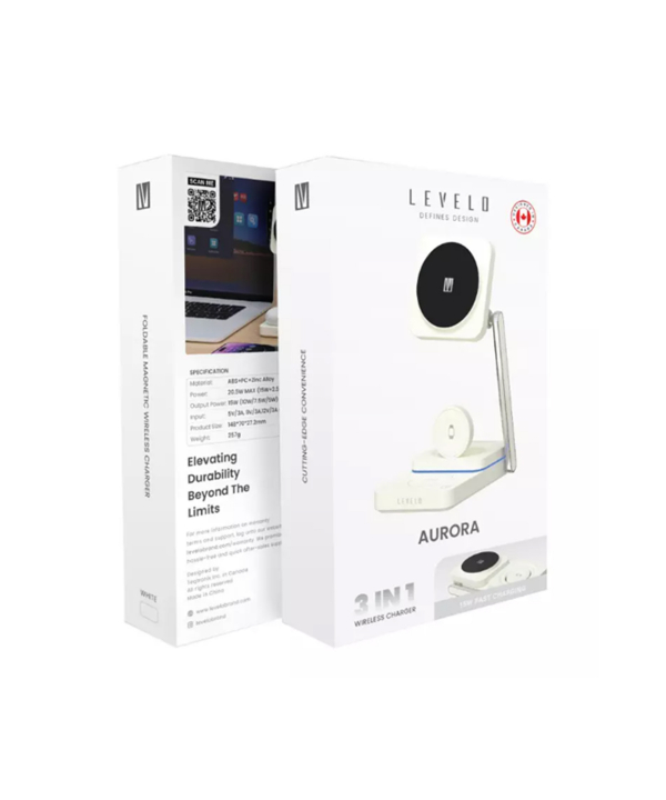 شارژر وایرلس سه کاره آیفون، ایرپاد و اپل واچ لِوللو LVLA31WCWH