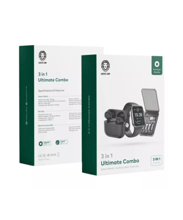 پک ساعت هوشمند، هندزفری بلوتوثی و جعبه ذخیره‌سازی کابل شارژ چندمنظوره گرین GN3IN1ULCMBO