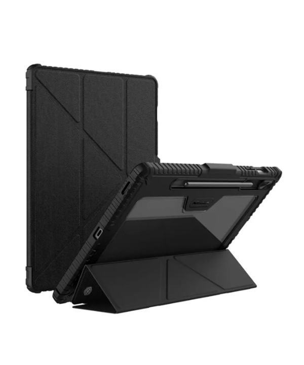کاور کتابی بامپردار سامسونگ تب اس 9 اف ای پلاس نیلکین Bumper Leather cover