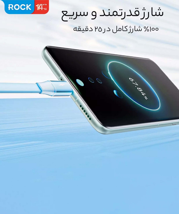 کابل چند کاره یو اس بی به تایپ سی، لایتنینگ و میکرو یو اس بی 3.5 آمپر راک RCB0864