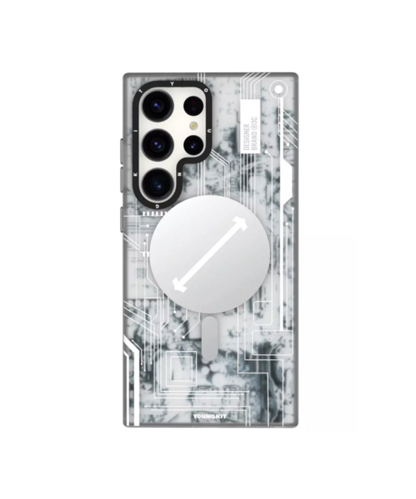 قاب گوشی سامسونگ اس 24 اولترا یانگ کیت Futuristic White Circuit Board Magsafe