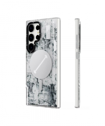 قاب گوشی سامسونگ اس 24 اولترا یانگ کیت Futuristic White Circuit Board Magsafe