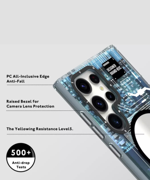 قاب گوشی سامسونگ اس 24 اولترا یانگ کیت Futuristic White Circuit Board Magsafe