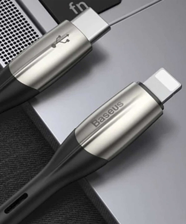 کابل شارژ سریع و انتقال داده لایتنینگ بیسوس Baseus Horizontal Lightning Data Cable 2m