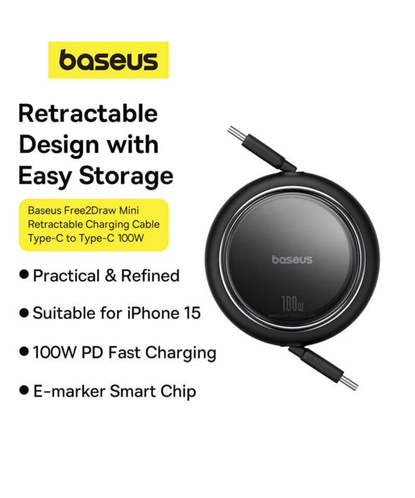 کابل USB-C باسئوس مدل Free2Draw Mini Retractable طول 1 متر