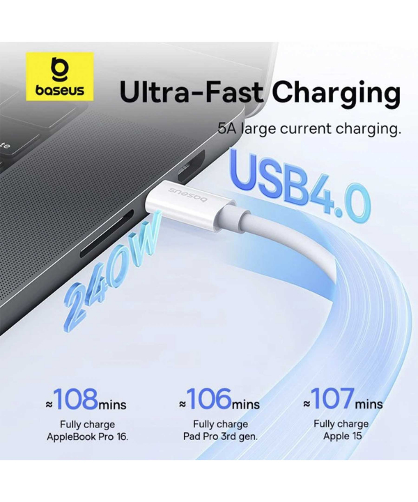 کابل USB-C باسئوس مدل Superior Series 2 PD طول 1 متر