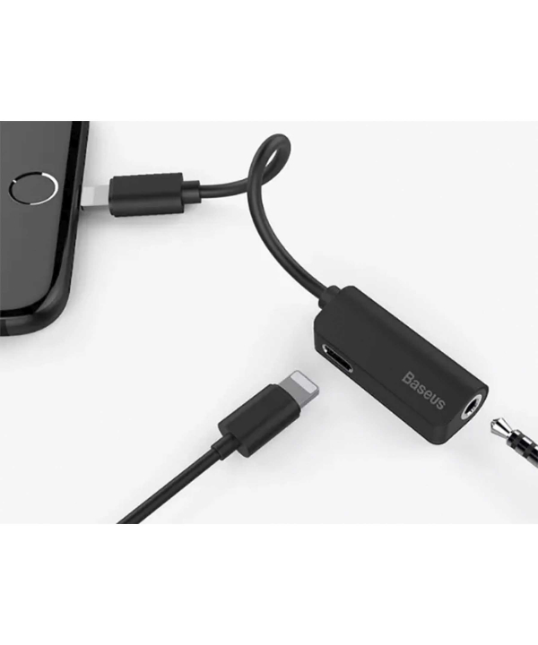 مبدل لایتنینگ شارژ و صدا بیسوس Baseus Audio Converter L32 iphone Male to 3.5mm