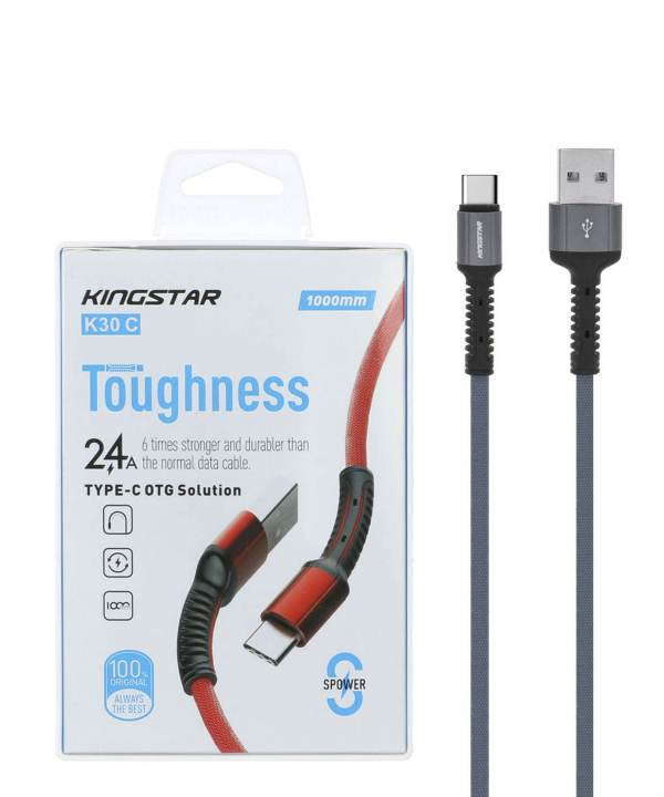 کابل تبدیل USB به USB-C کینگ استار مدل K30 C طول 1 متر