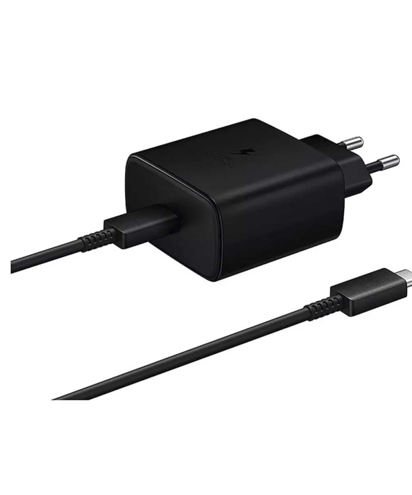 شارژر اصلی تایپ سی سامسونگ 45 واتی با کابل دو سر تایپ سی یک متری Samsung Super Fast Charger 45W EP-TA845