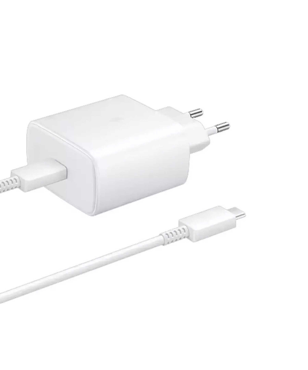 شارژر اصلی تایپ سی سامسونگ 45 واتی با کابل دو سر تایپ سی یک متری Samsung Super Fast Charger 45W EP-TA845