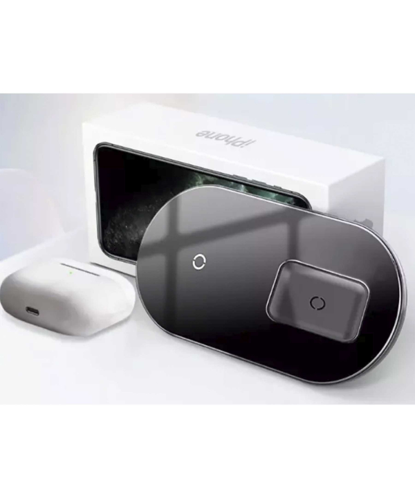 شارژر وایرلس 2 تایی گوشی و ایرپاد پرو بیسوس Baseus Simple BS-W508 Wireless Charger Pro Edition 15W
