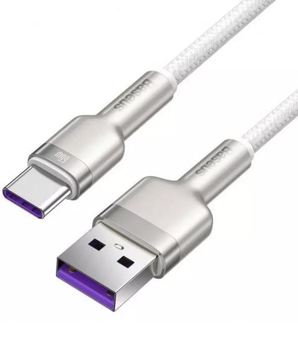 کابل تایپ سی شارژر سریع 66 وات بیسوس Baseus Cafule Series Metal Data Cable USB to Type-C 2m CAKF000101